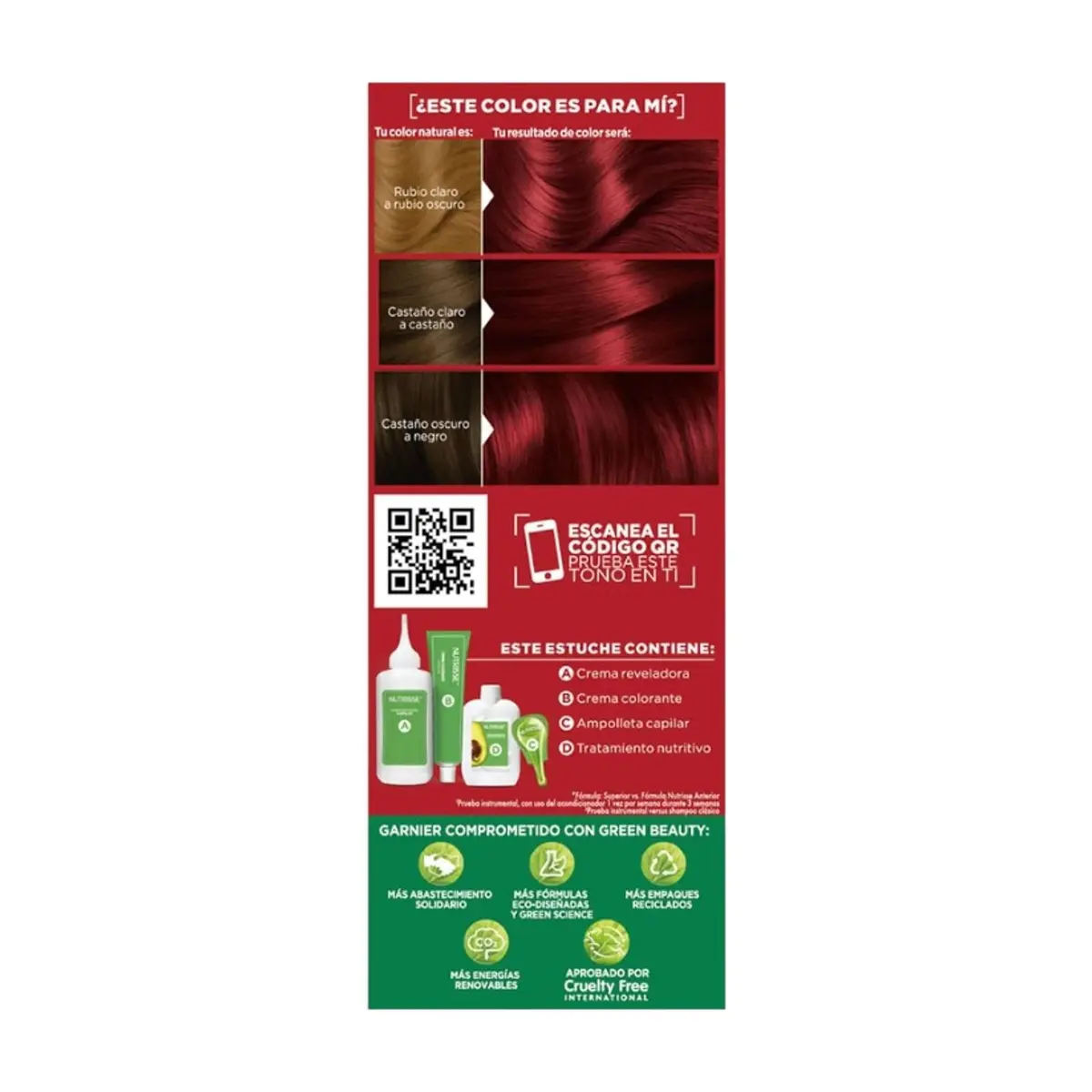 Tinte para el cabello 5562 fresa Nutrisse Garnier (45 g / 1.58 oz) - Thumbnail 5