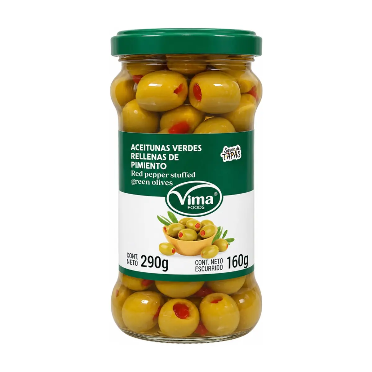 Aceitunas rellenas de pimiento Vima Foods (290 g / 10.23 oz)