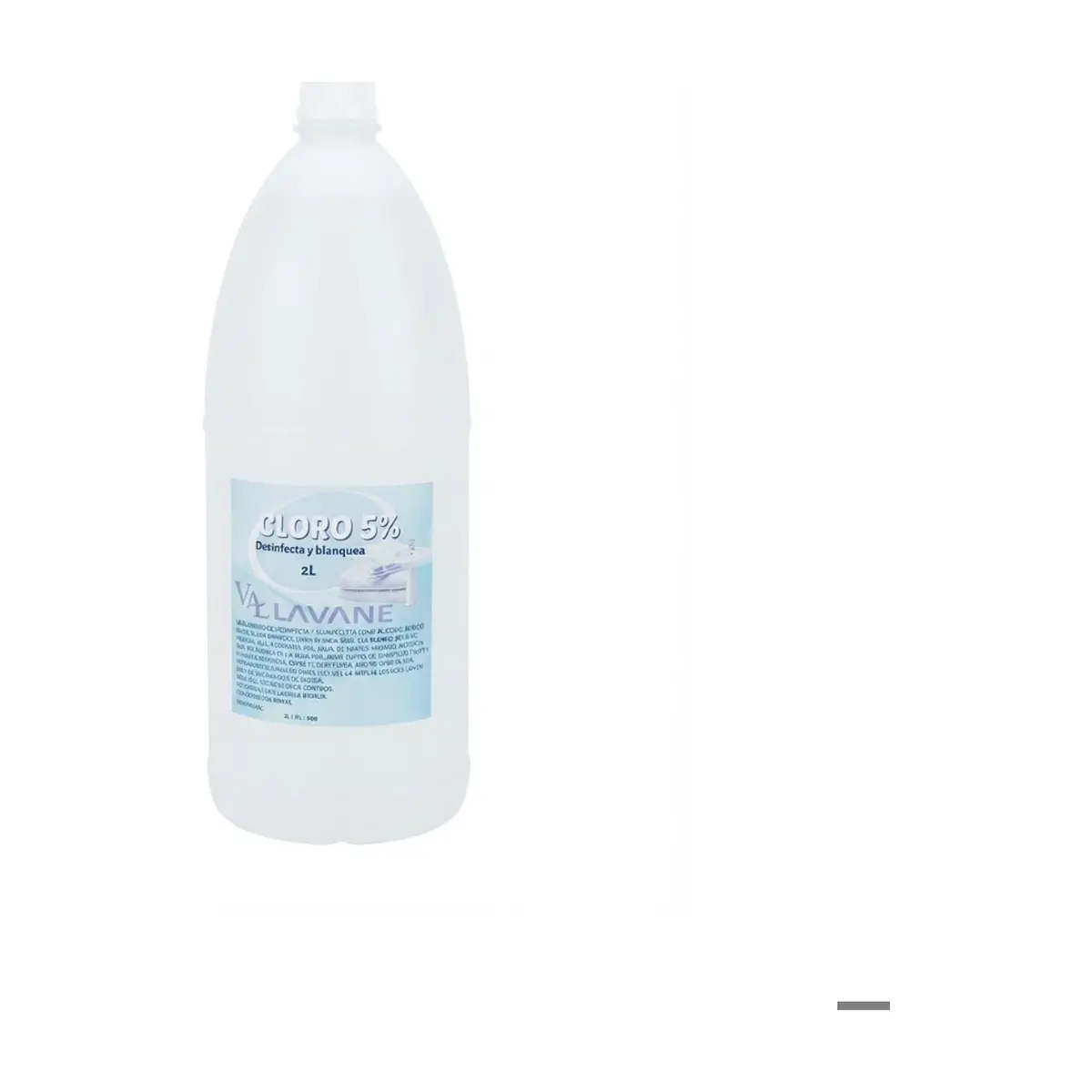 Cloro con hipoclorito de sodio concentrado al 5% de claro activo Lavane (2 L)