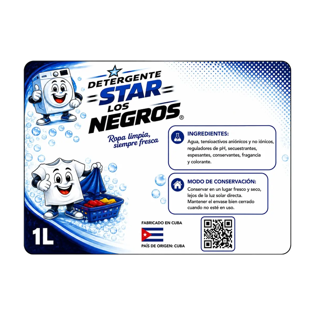 Detergente líquido para ropa Star Los Negros (1 L) - Thumbnail 3