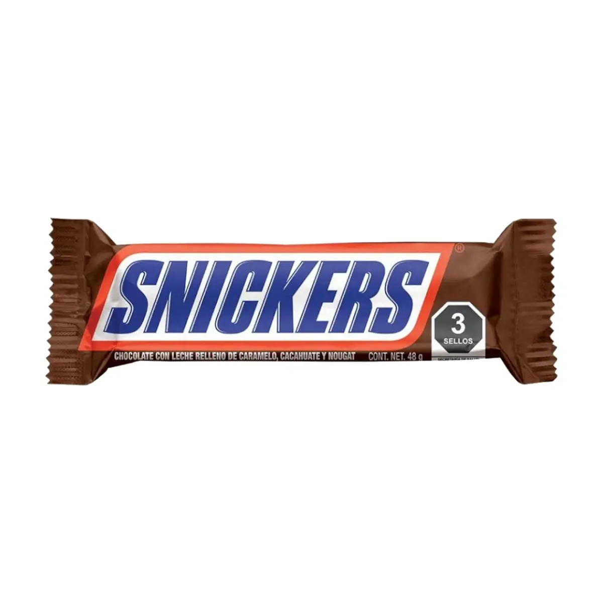 Barra de chocolate con relleno de caramelo y cacahuetes Snickers (48 g / 1.69 oz)