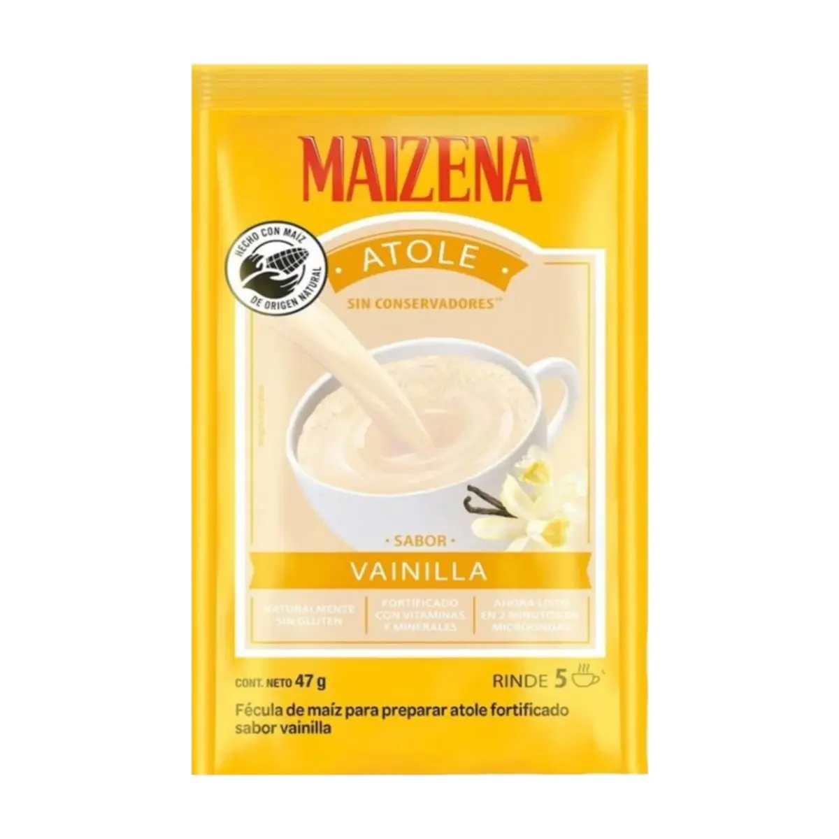 Fécula de maiz para preparar atole fortificado sabor vainilla Maizena (47 g / 1.65 oz) - Thumbnail 2