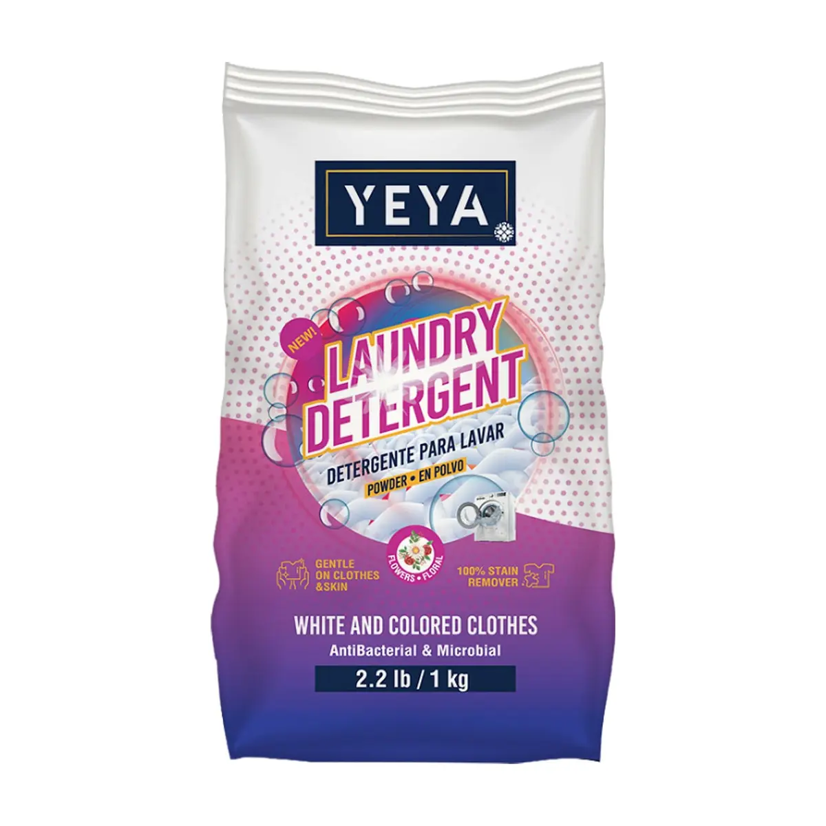Detergente en polvo con aroma a flores YEYA (1 kg / 2.2 lb)
