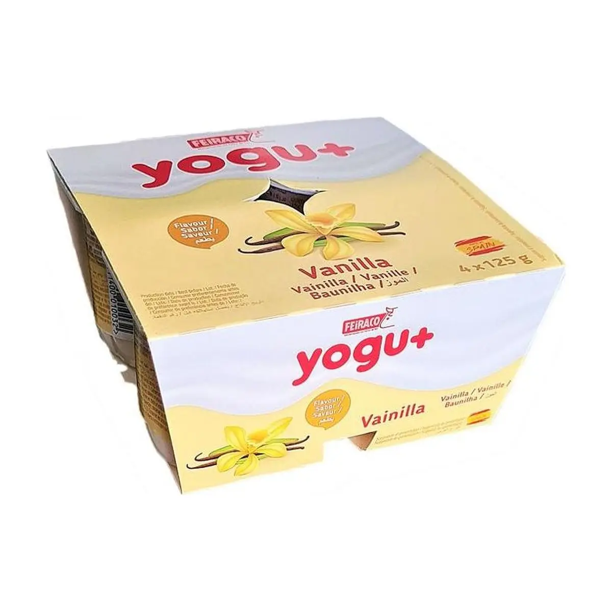 Yogur pasteurizado sabor a vainilla Yogu+ Feiraco (4 x 125 g / 4.40 oz) - Miniatura 4