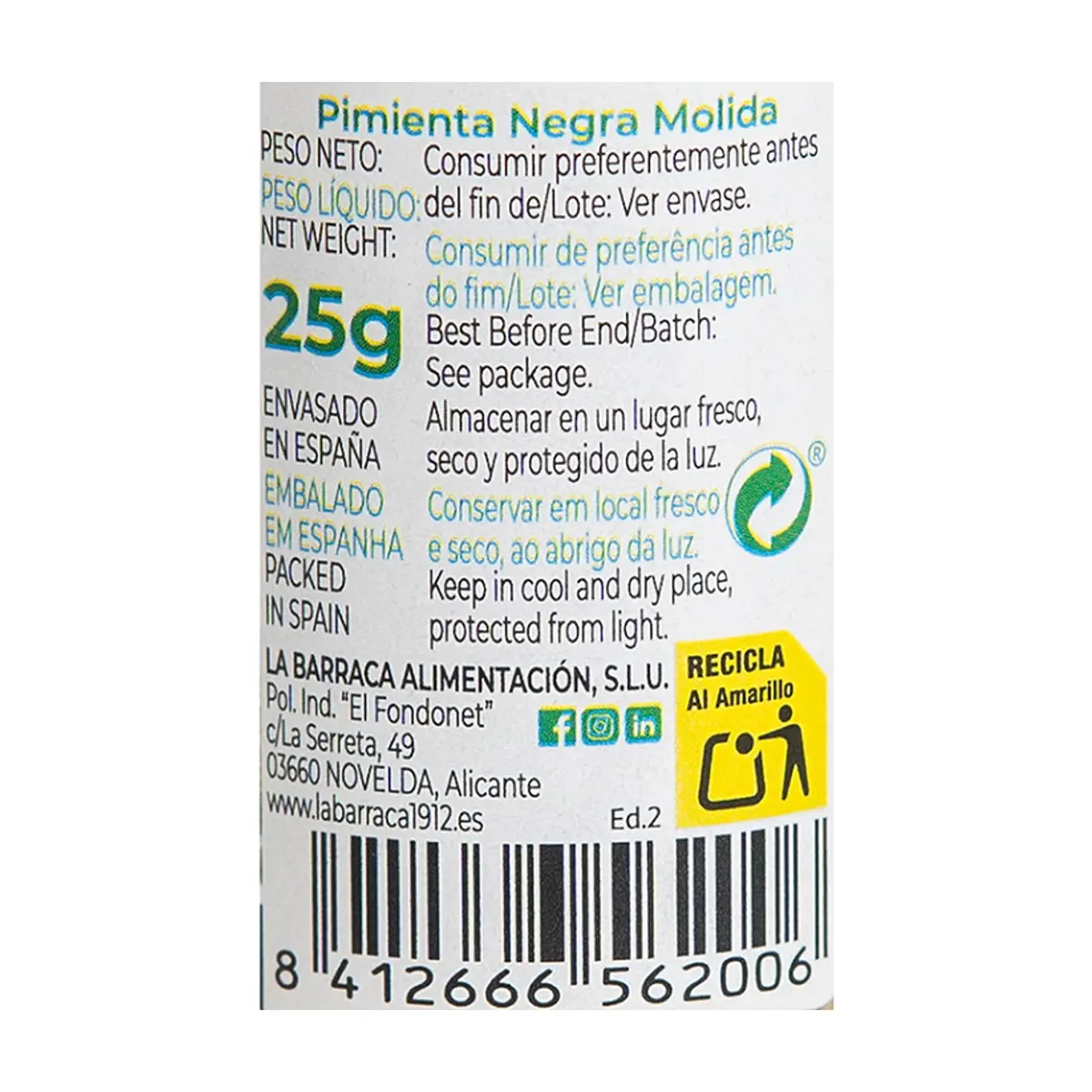 Pimienta negra molida La Barraca (25 g) - Thumbnail 3