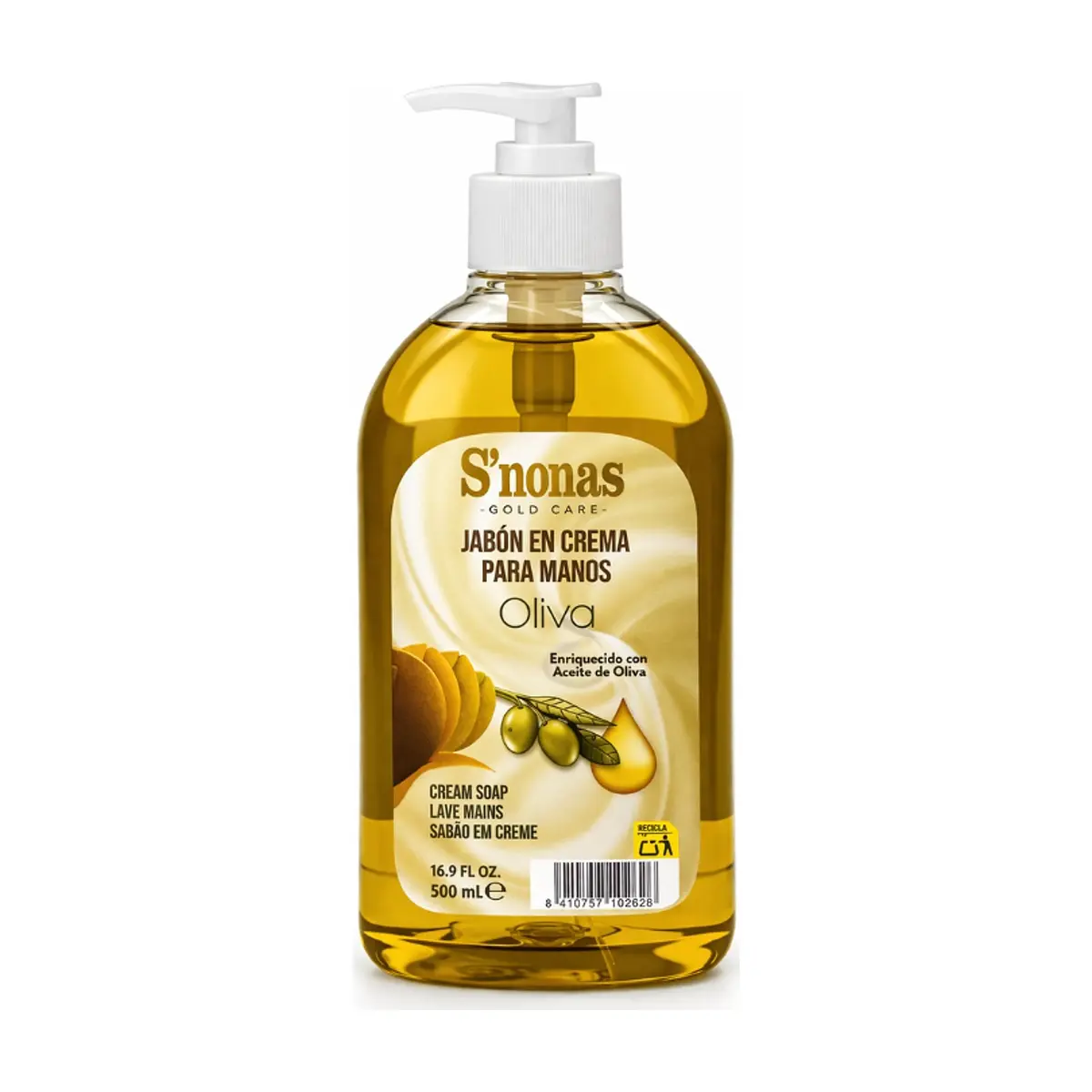 Jabón dosificador de oliva S'nonas (500 ml)
