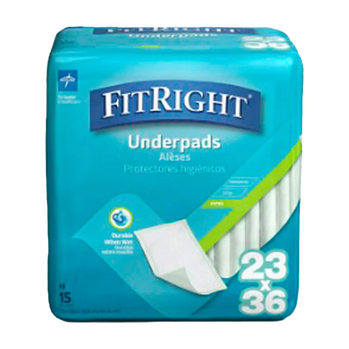 Pañales de cama de absorción moderada 23" x 36" Fit Right (15 u)