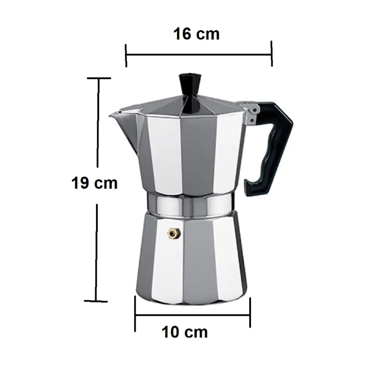 Cafetera italiana de aluminio de 6 tazas Alessandro - Thumbnail 4