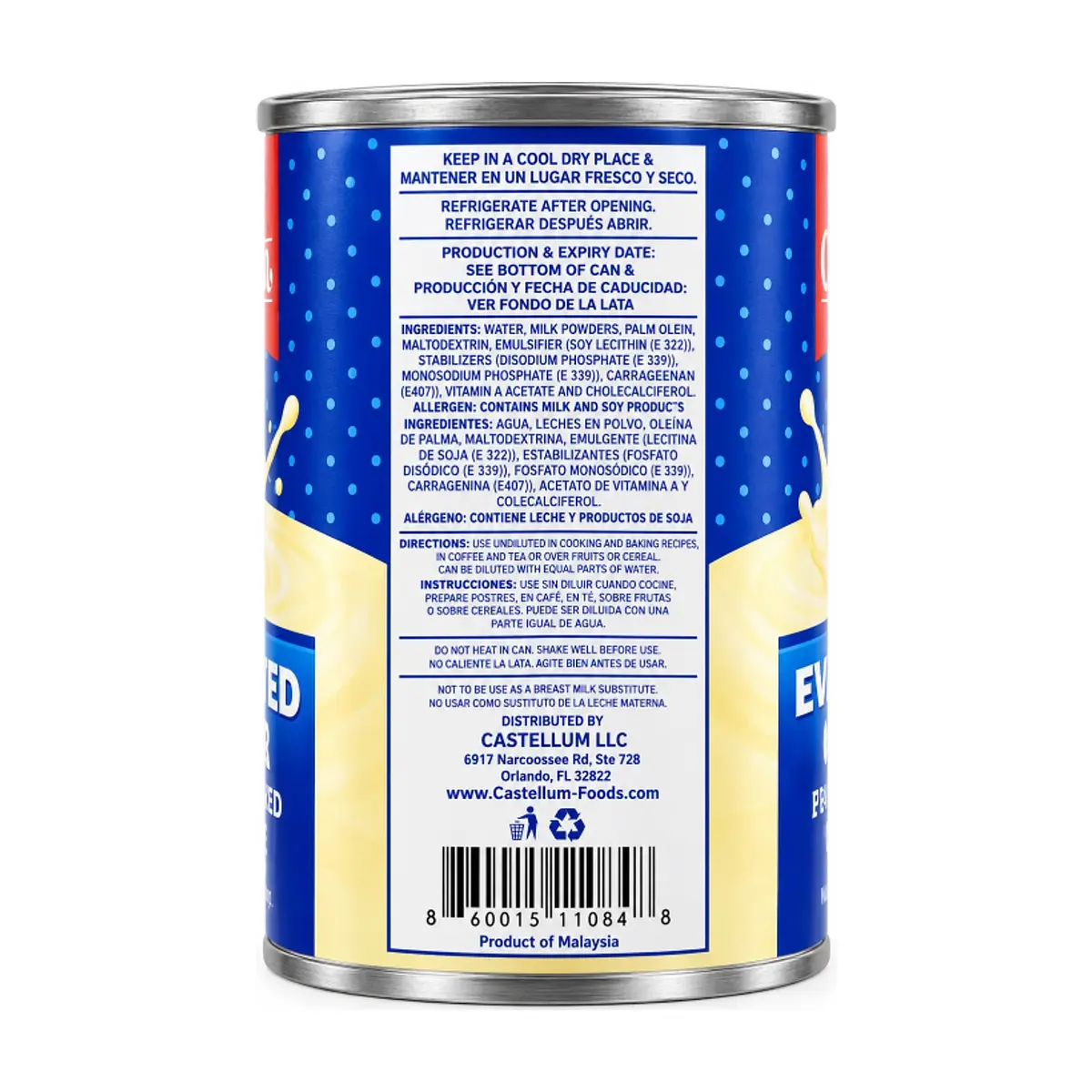 Leche evaporada cremosa Castellum (4 x 355 ml / 12 oz) - Miniatura 3