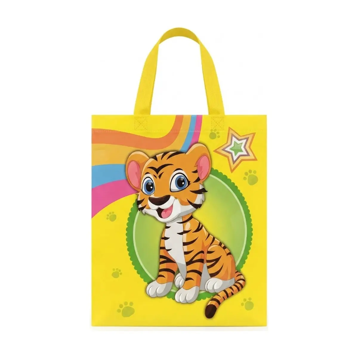 Bolsa de regalo amarilla con diseño de tigre Gutza - Thumbnail 5