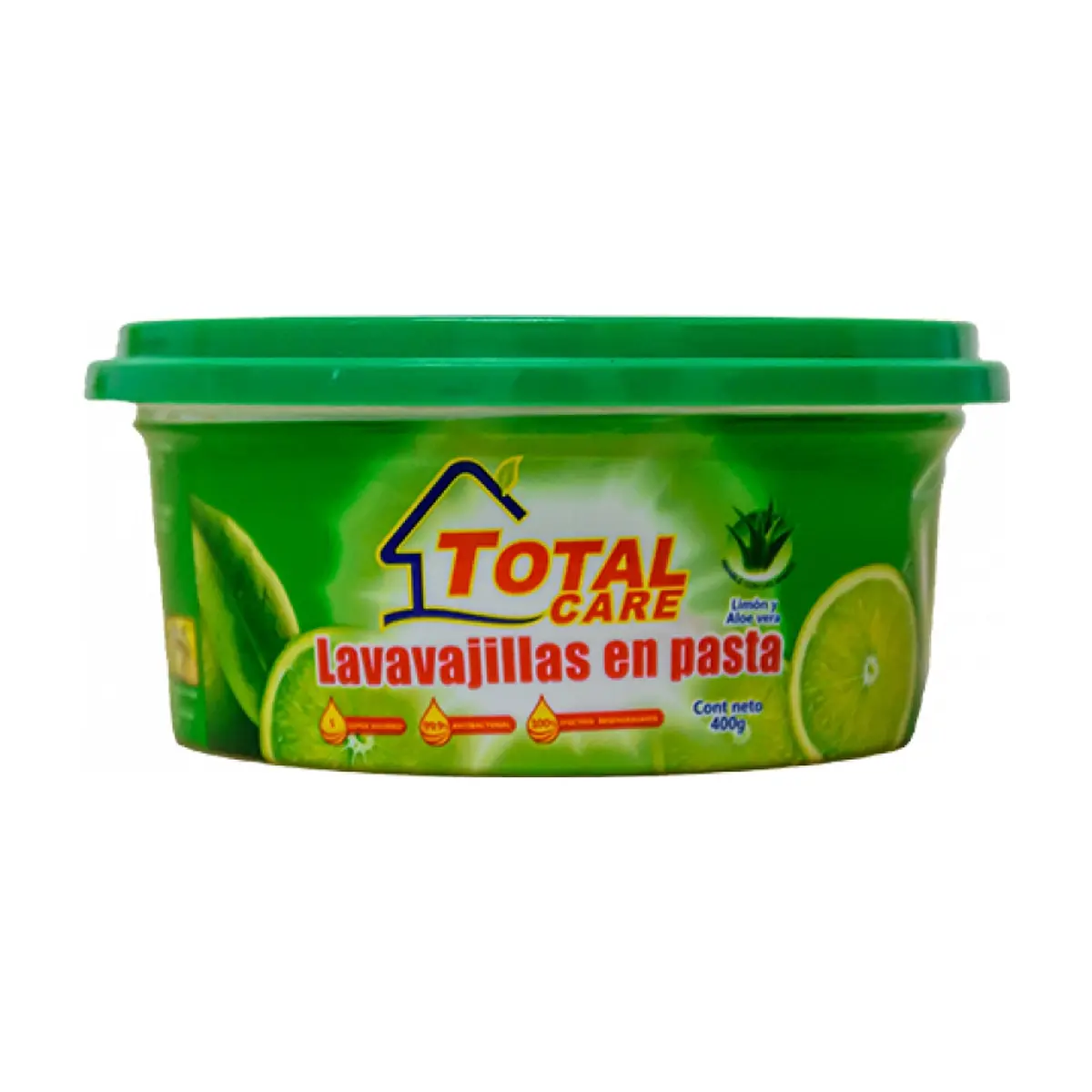 Lavavajillas en pasta antibacterial con limón y aloe vera (400 g / 14.1 oz)