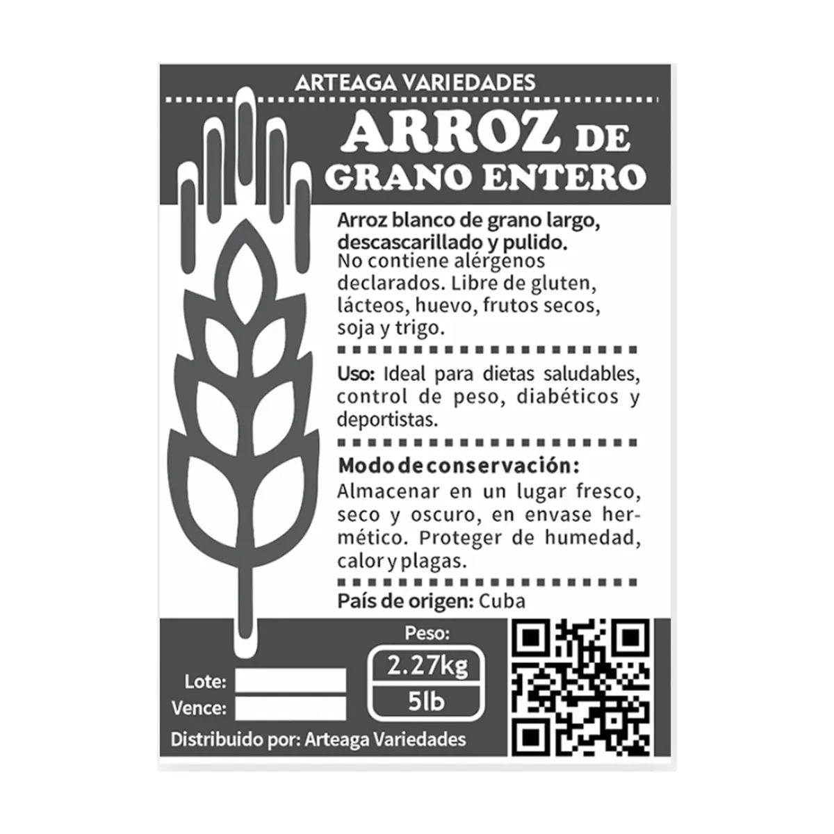 Arroz de grano entero Arteaga Variedades (2.27 kg / 5 lb) - Miniatura 2