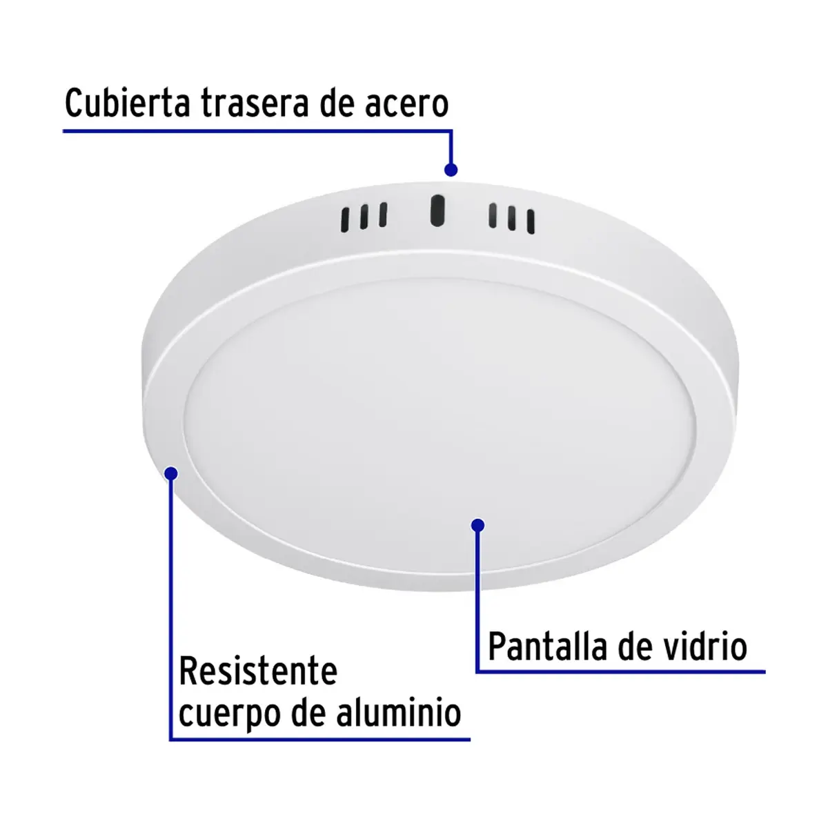 Luminario redondo blanco LED 18 W Volteck PLA-207L - Thumbnail 2