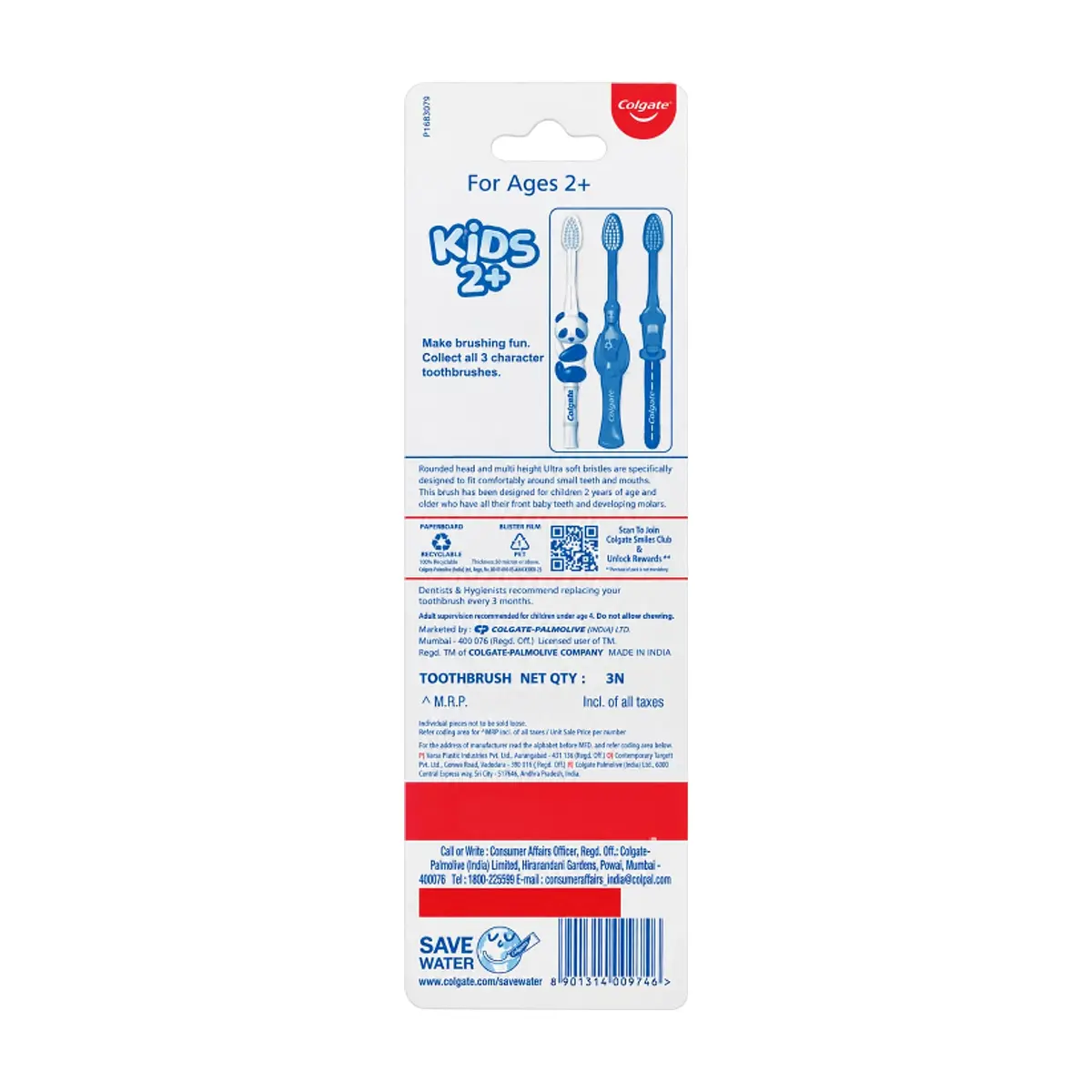 Cepillos dentales infantiles Colgate Kids 2+ Ultra Soft (3 U) - Thumbnail 3
