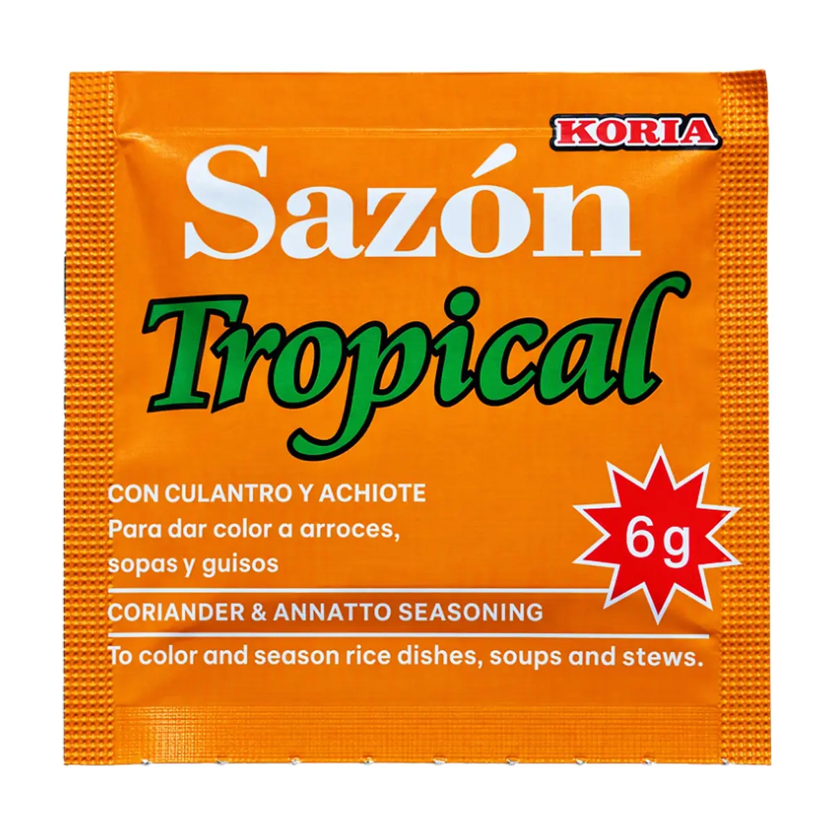 Sazón tropical con culantro y achiote Koria (6 g)