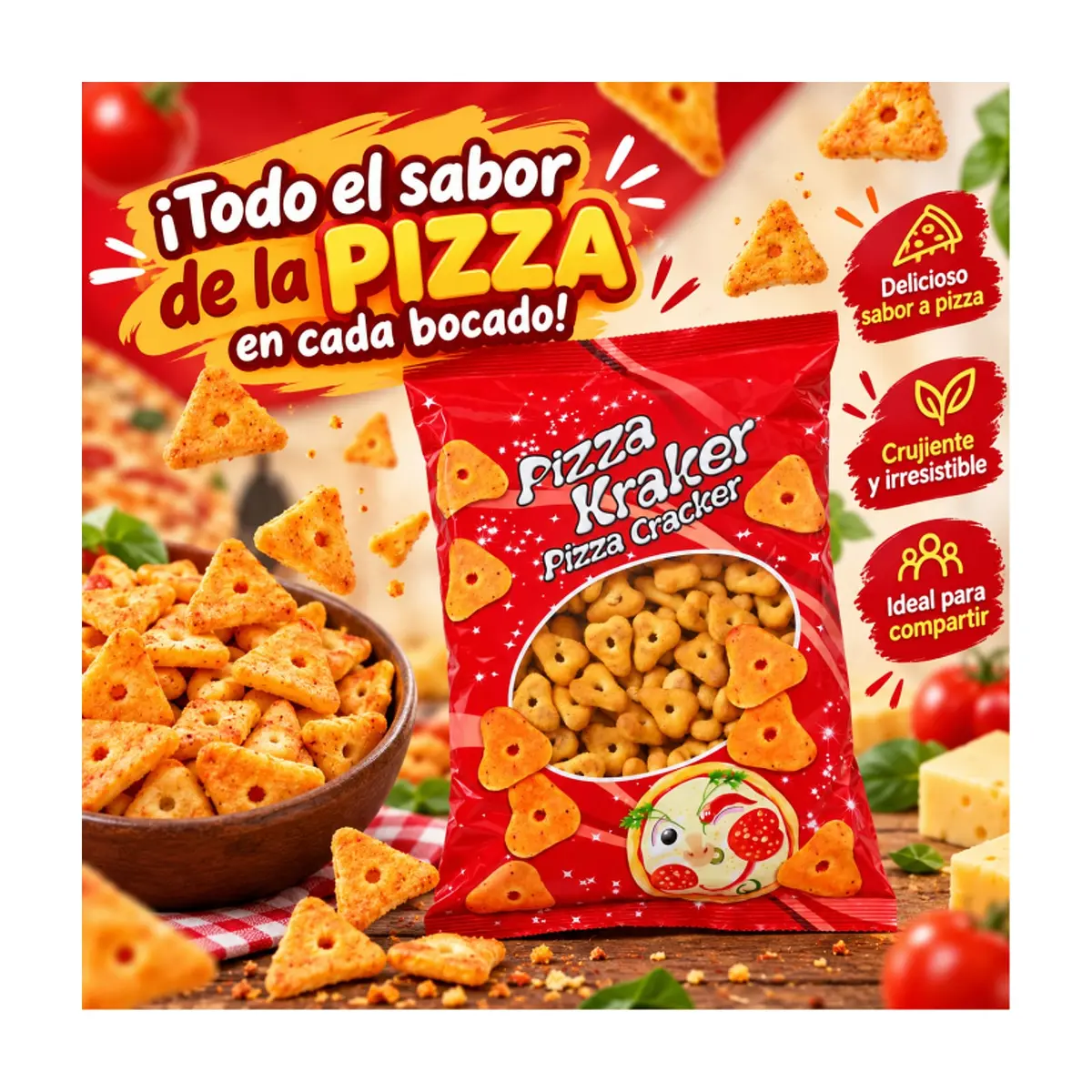 Galletas saladas tipo cracker sabor pizza ANI (120 g / 4.23 oz) - Thumbnail 4