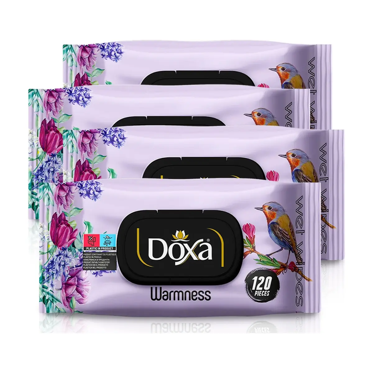 Toallitas húmedas con aroma cálido Doxa (4 x 120 U)