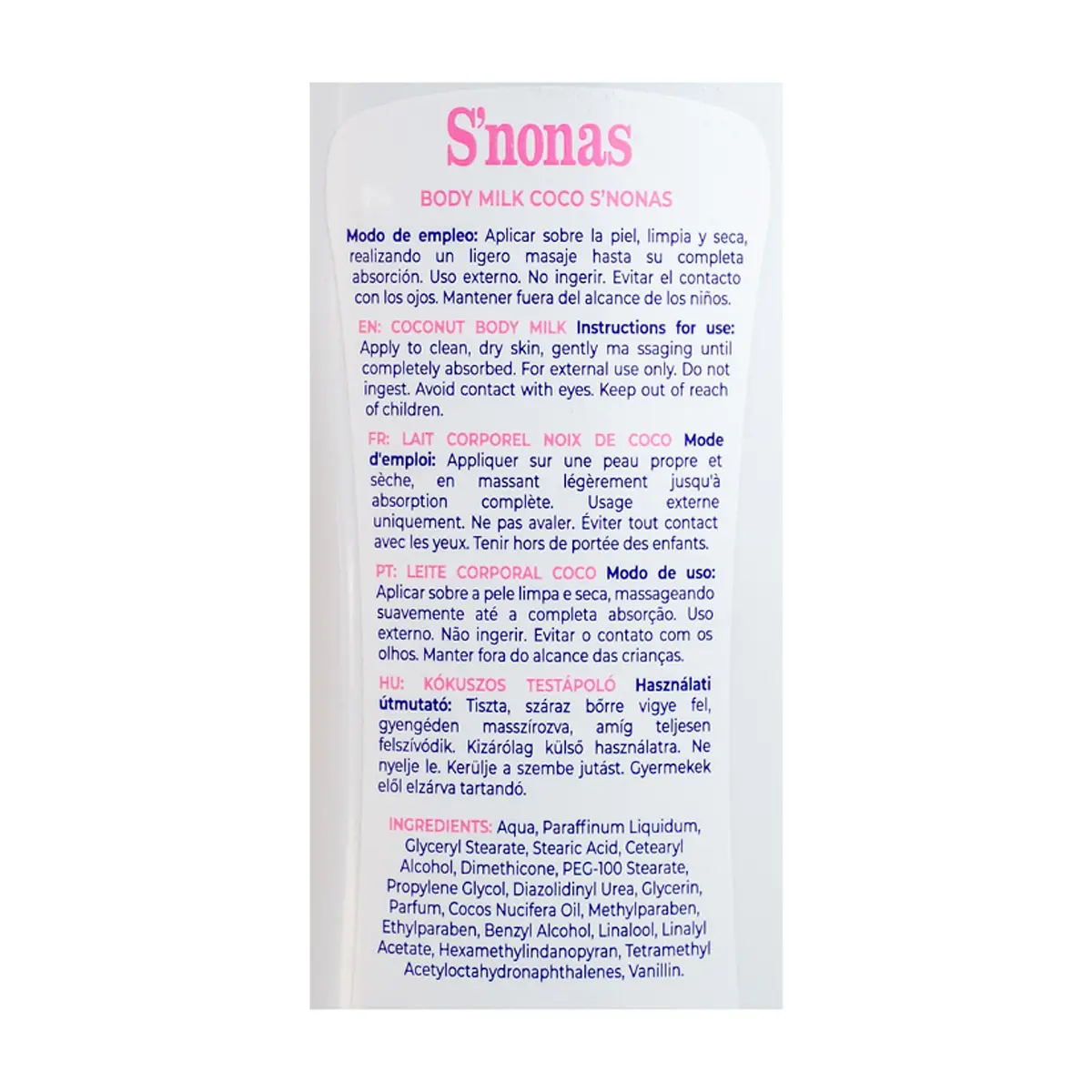 Crema corporal de coco S'nonas (500 ml) - Thumbnail 3