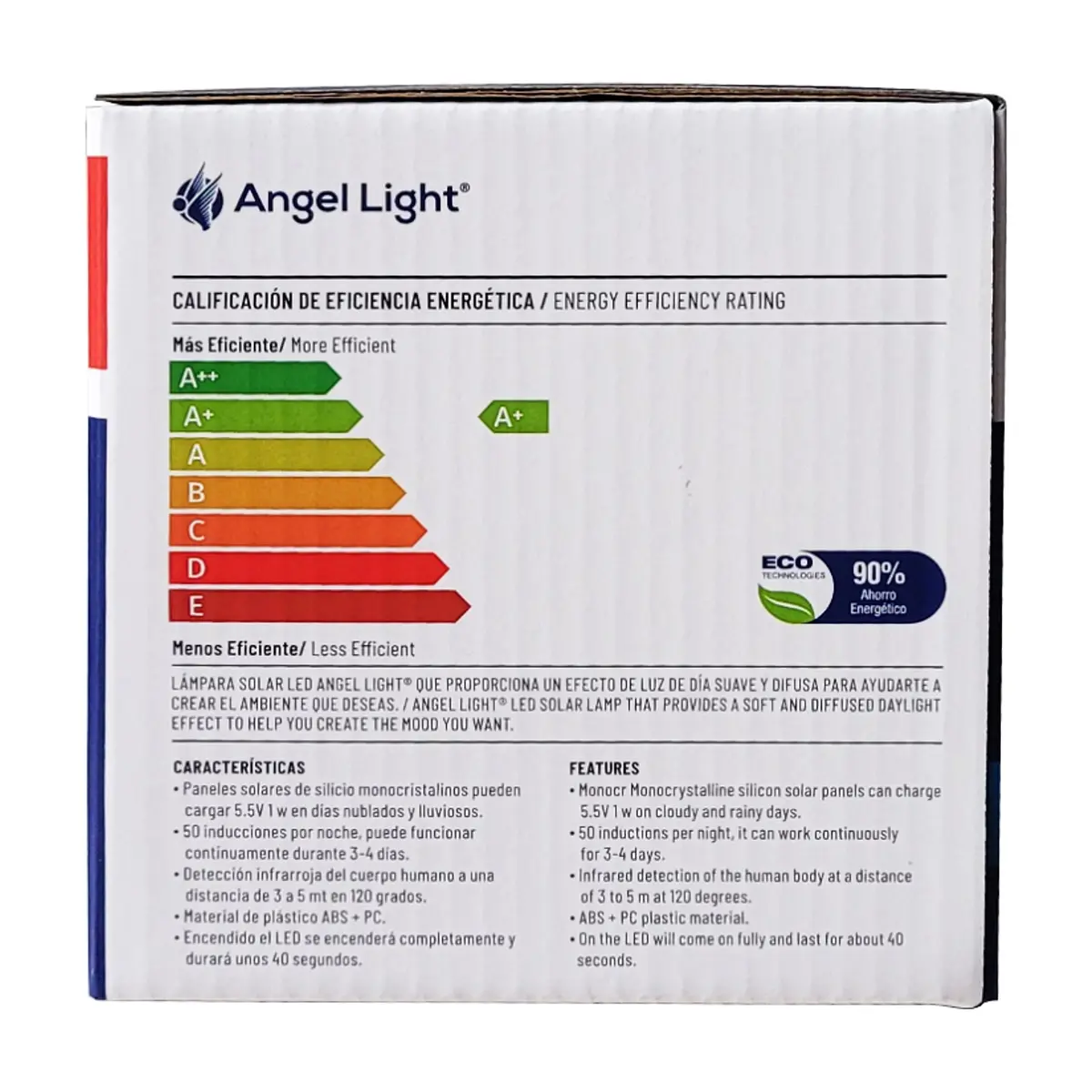 Lámpara solar led con sensor de movimiento y encendido automático 6W Angel Light A105-N866C - Thumbnail 4
