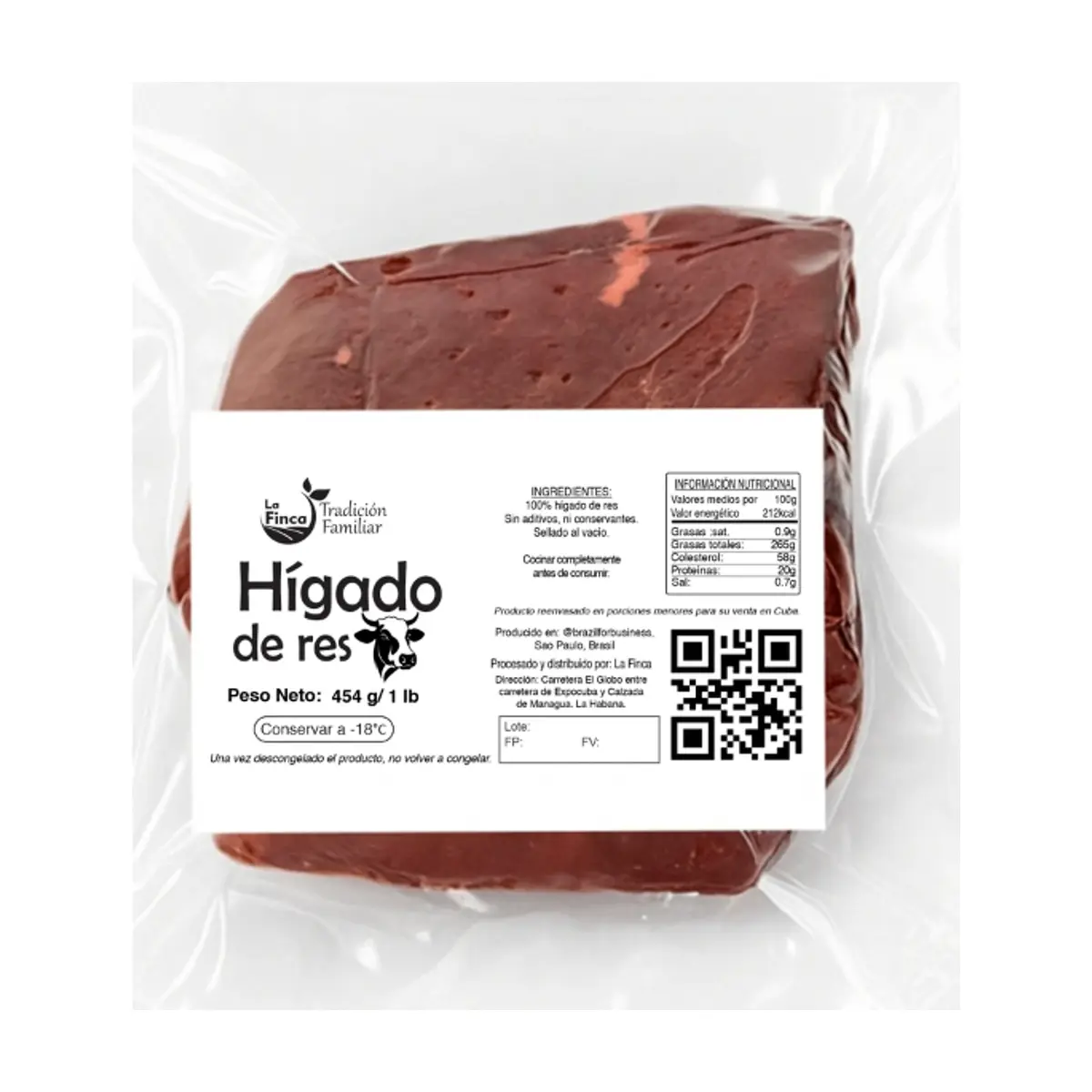 Hígado de res La Finca (454 g / 1 lb)