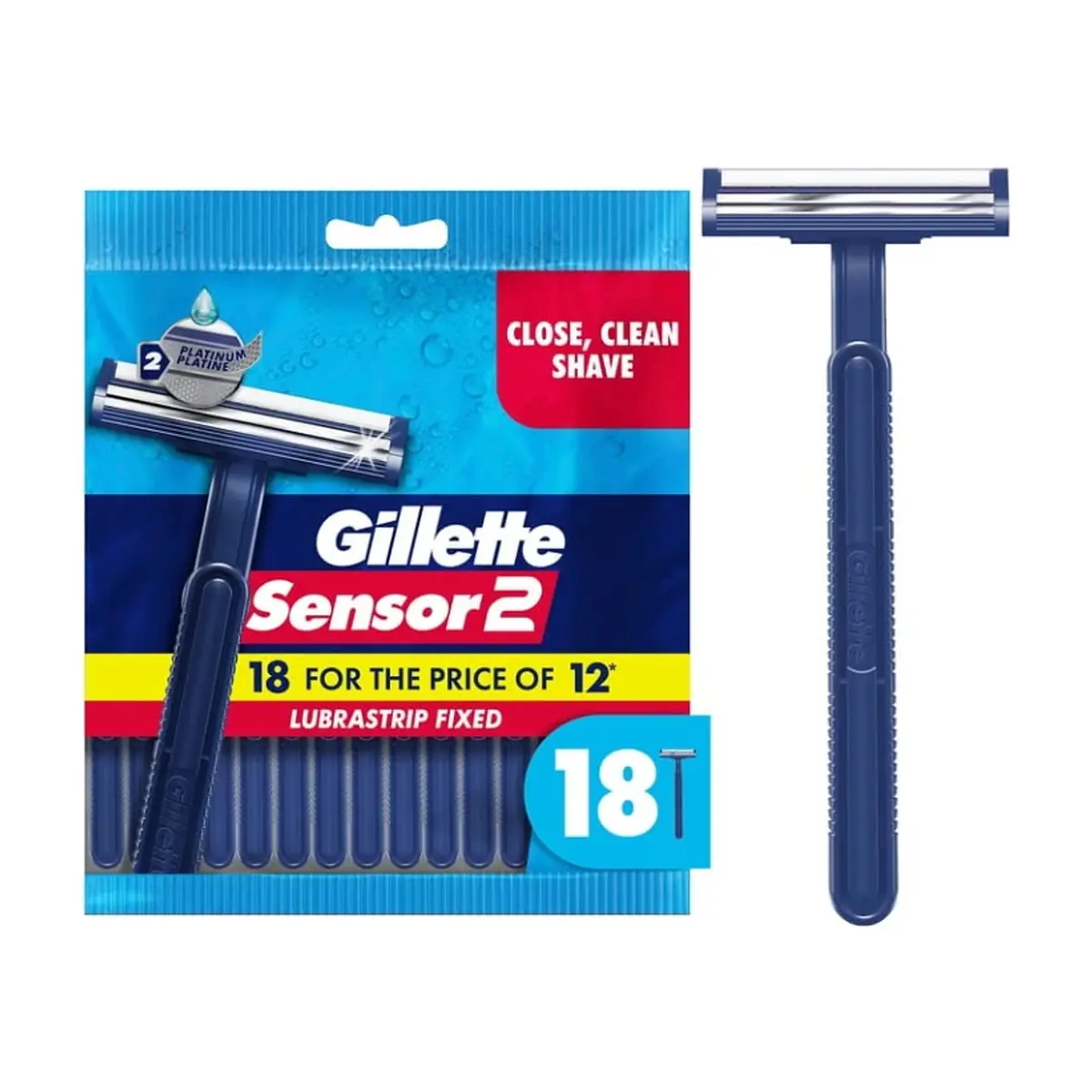 Máquinas desechables de afeitar de doble hoja Gillette Sensor2 (18 U)