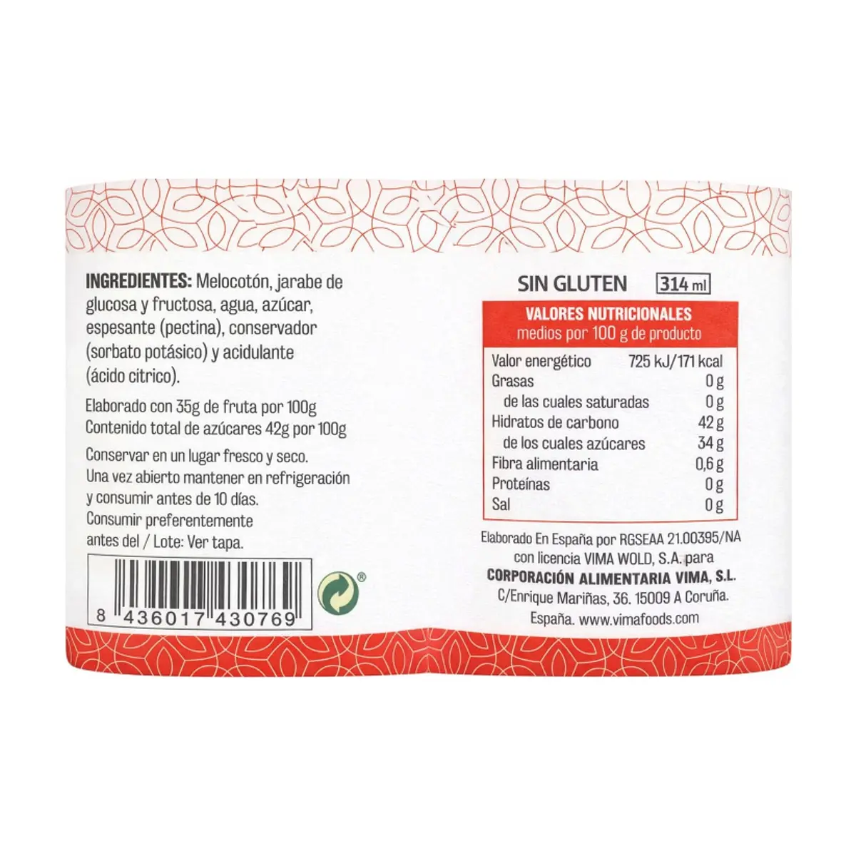 Confitura de melocotón Vima Foods (340 g / 11.99 oz) - Thumbnail 9