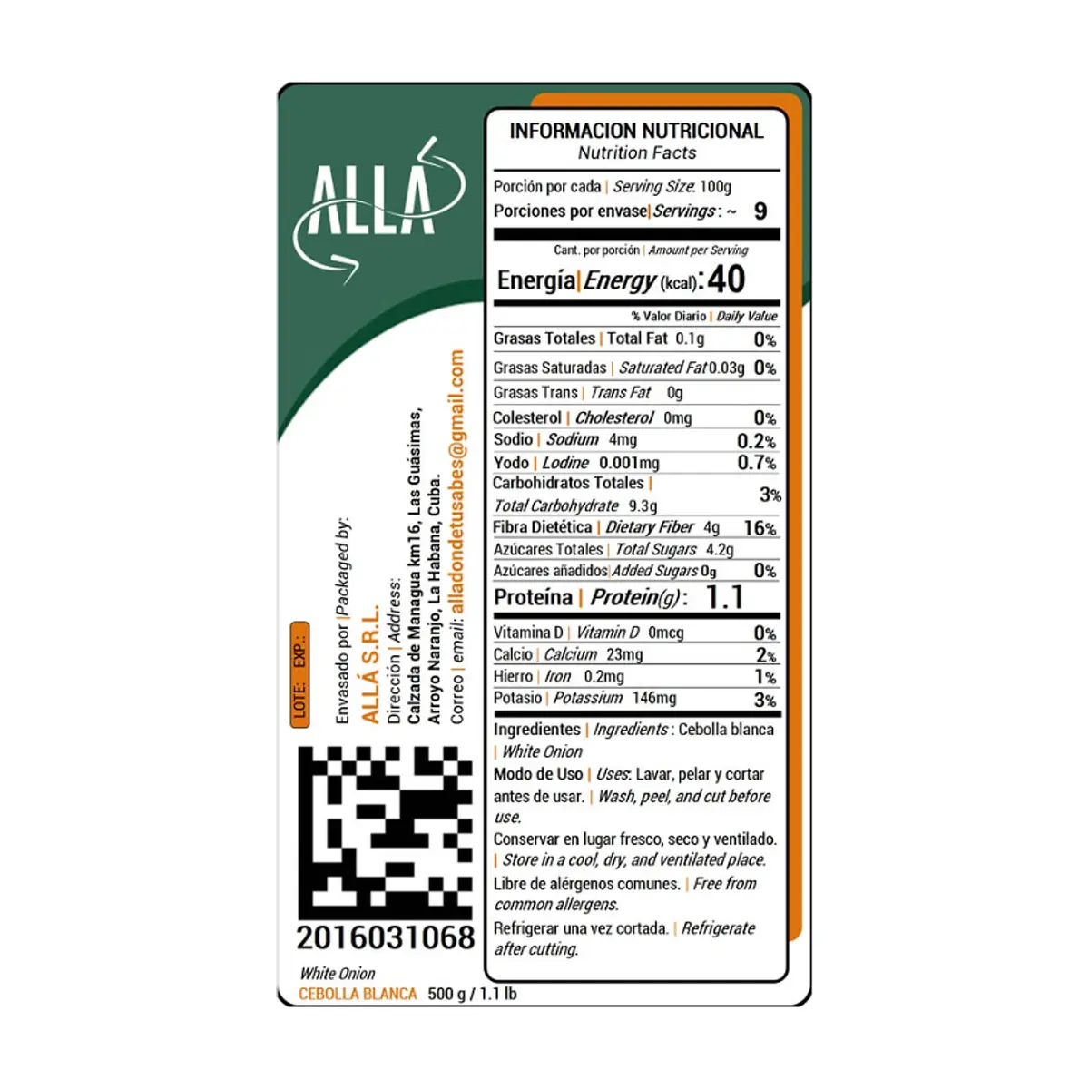 Cebolla blanca ALLÁ (500 g / 1.1 lb) - Miniatura 4
