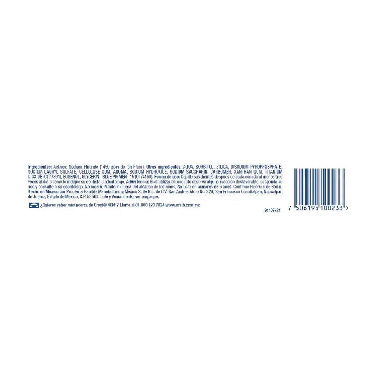 Pasta dental con flúor 4 en 1 Crest (50 ml) - Thumbnail 4