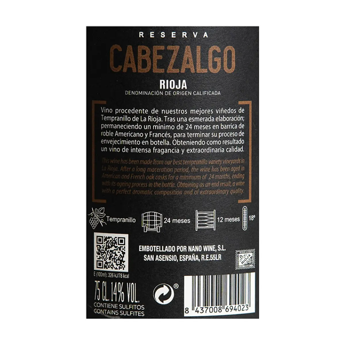 Vino tinto Rioja Reserva Cabezalgo (750 ml) - Thumbnail 4