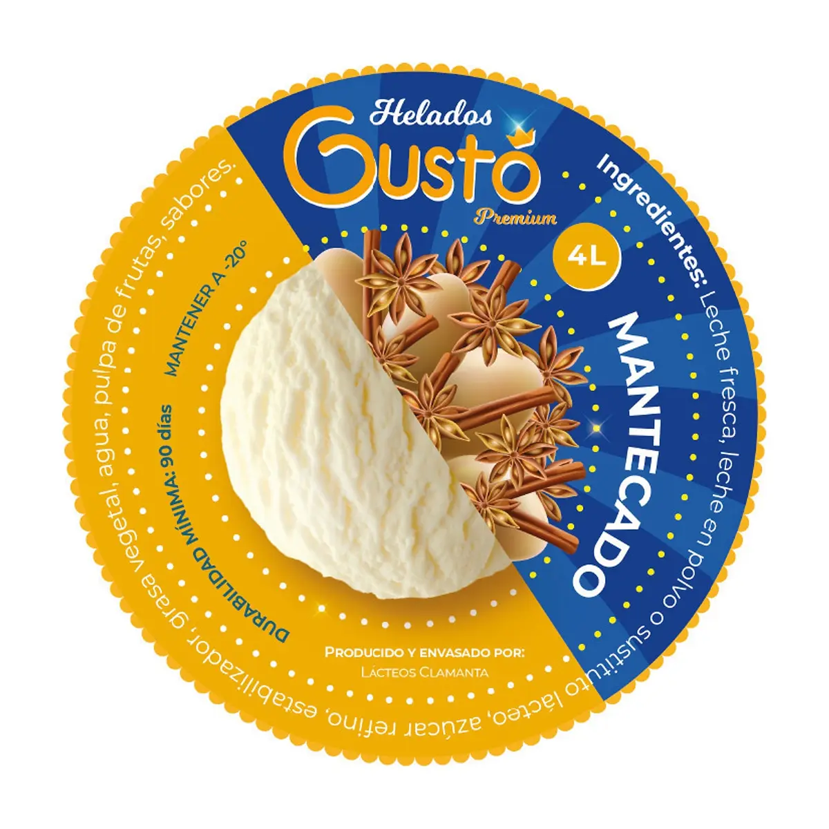 Helado Premium de mantecado Gustó (4 L) - Miniatura 4
