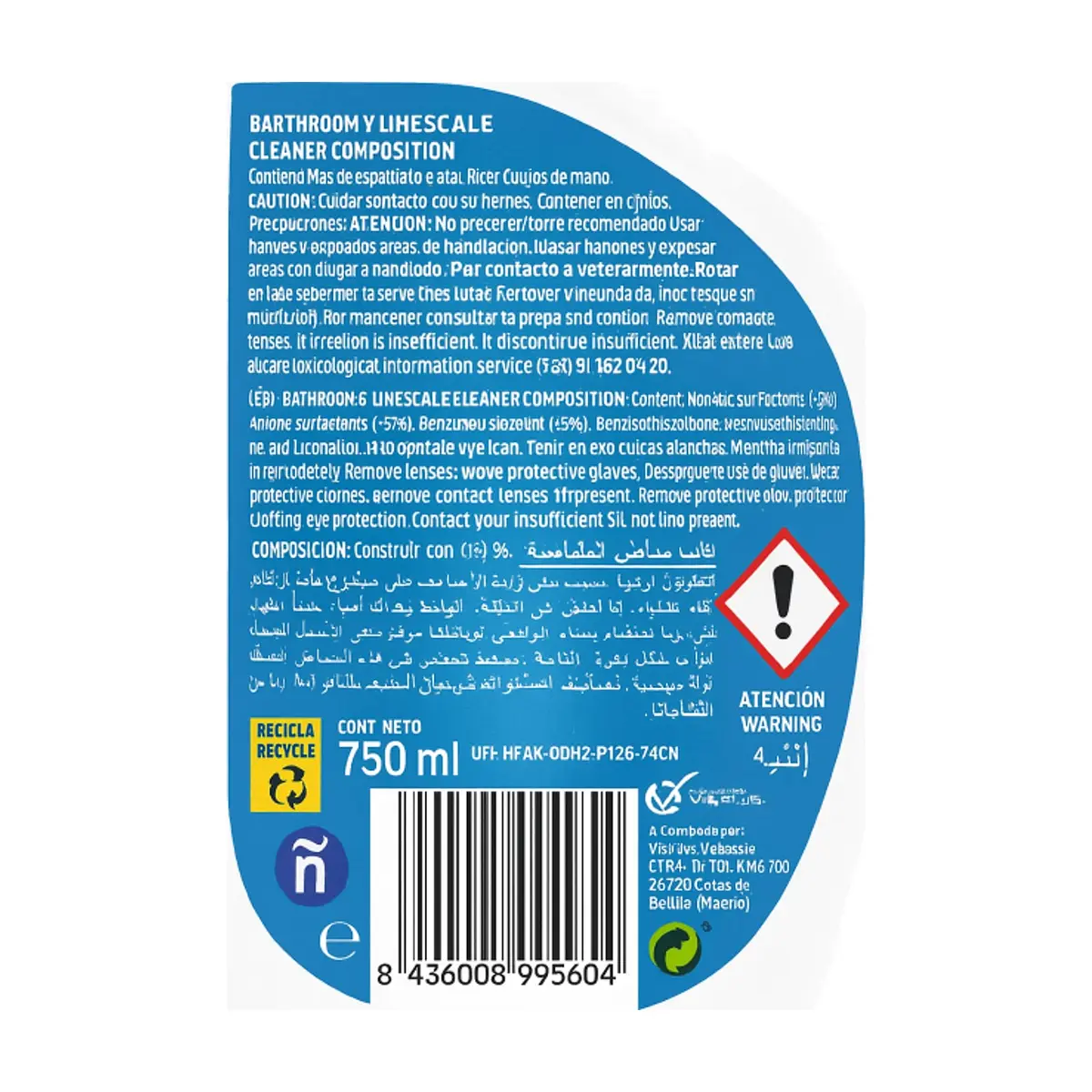Limpiador para baños antical Vial Plus (750 ml) - Thumbnail 7
