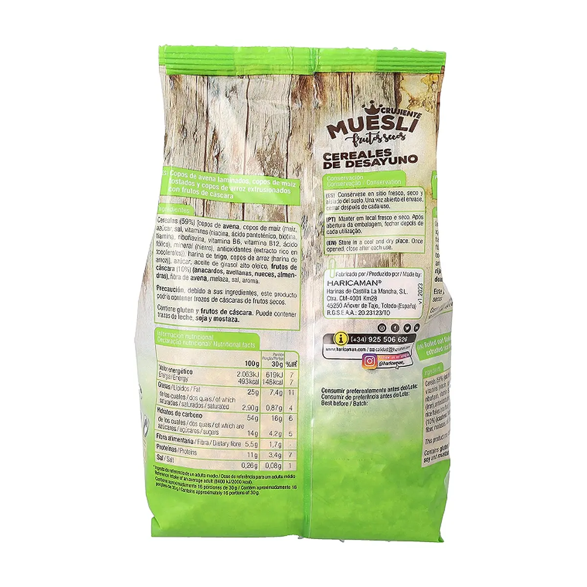 Cereal Muesli crujiente de frutos secos Ceridés (500 g / 1.1 lb) - Miniatura 5