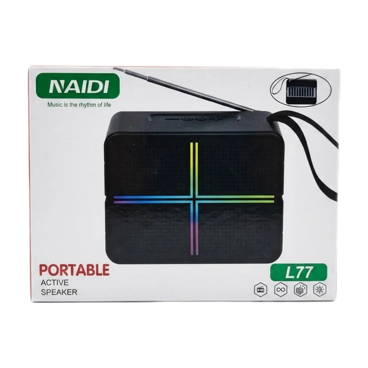 Bocina altavoz parlante portátil Naidi L77 - Thumbnail 3