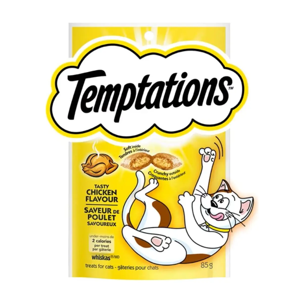 Golosinas para gatos con tentador sabor a pollo Whiskas Temptations (85 g / 3 oz)