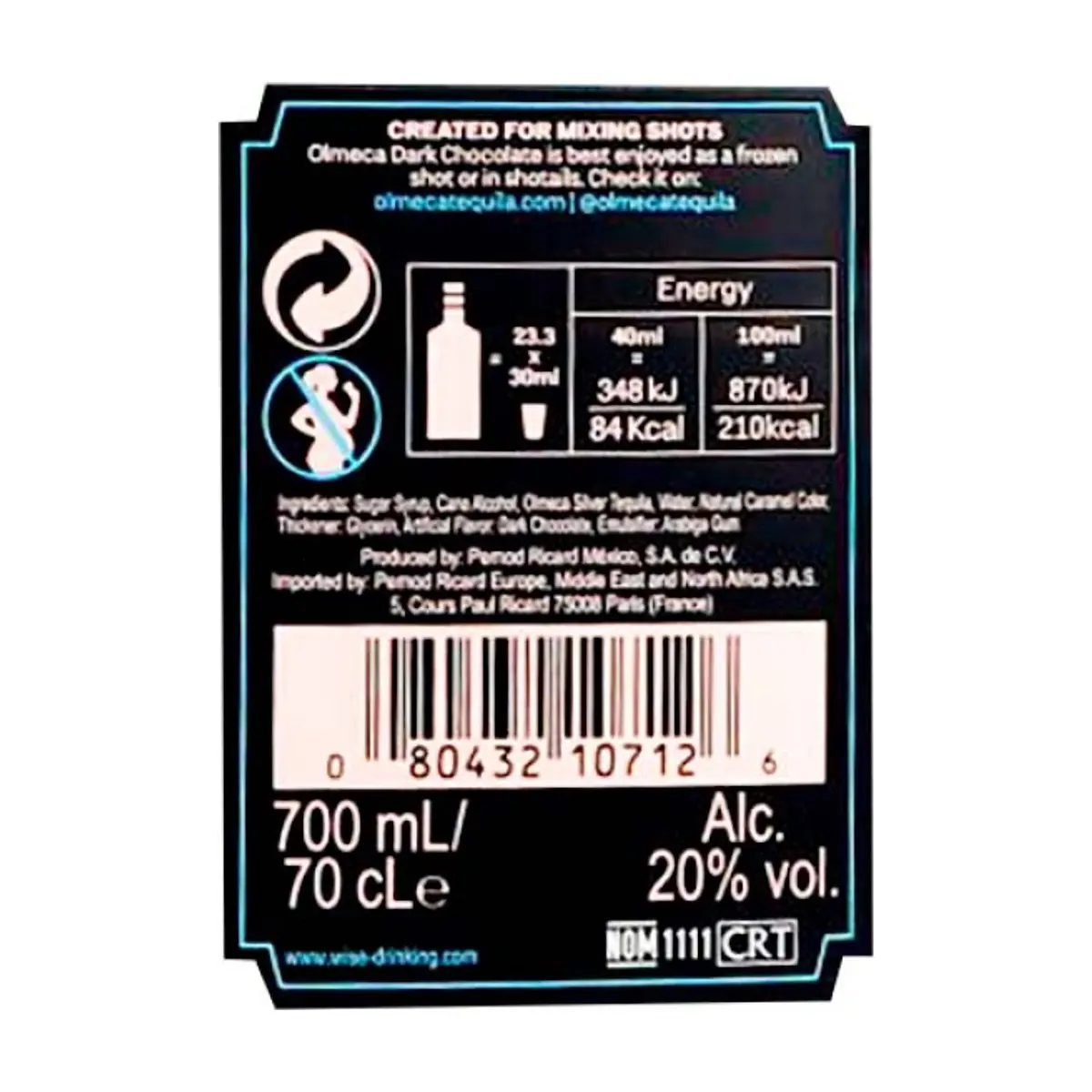 Tequila de chocolate 20 % vol Olmeca (700 ml) - Thumbnail 3