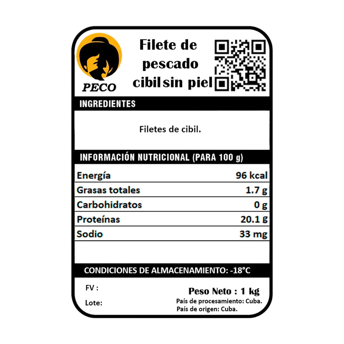 Filete de pescado cibil sin piel Peco (1 kg / 2.2 lb) - Thumbnail 3