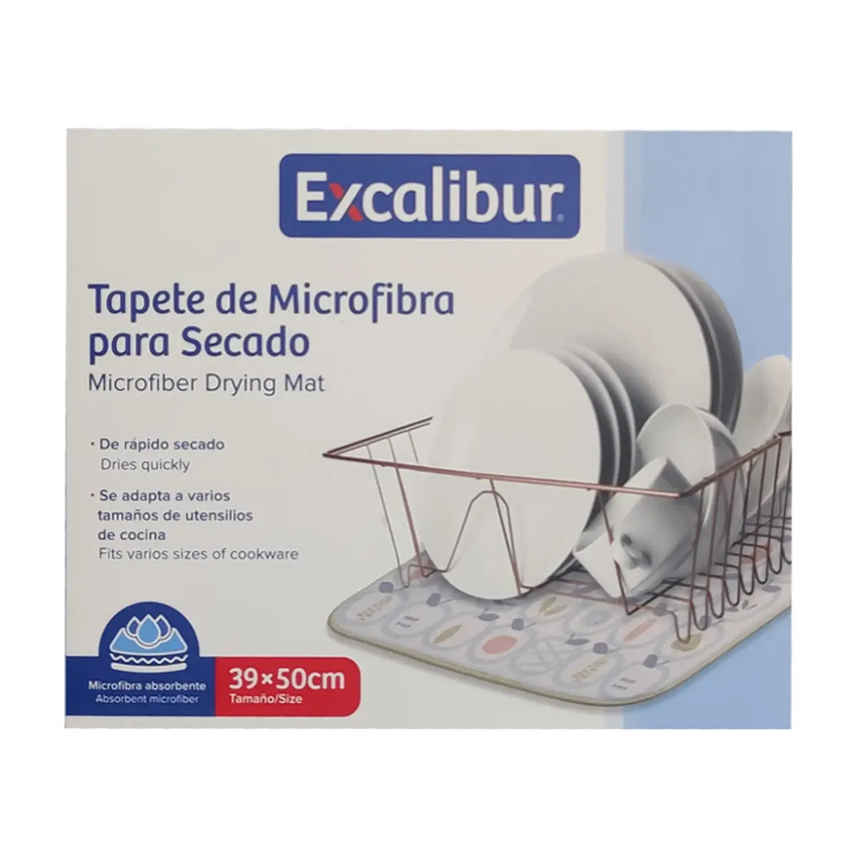 Tapete de microfibra para secado de 39 cm x 50 cm Excalibur - Thumbnail 6