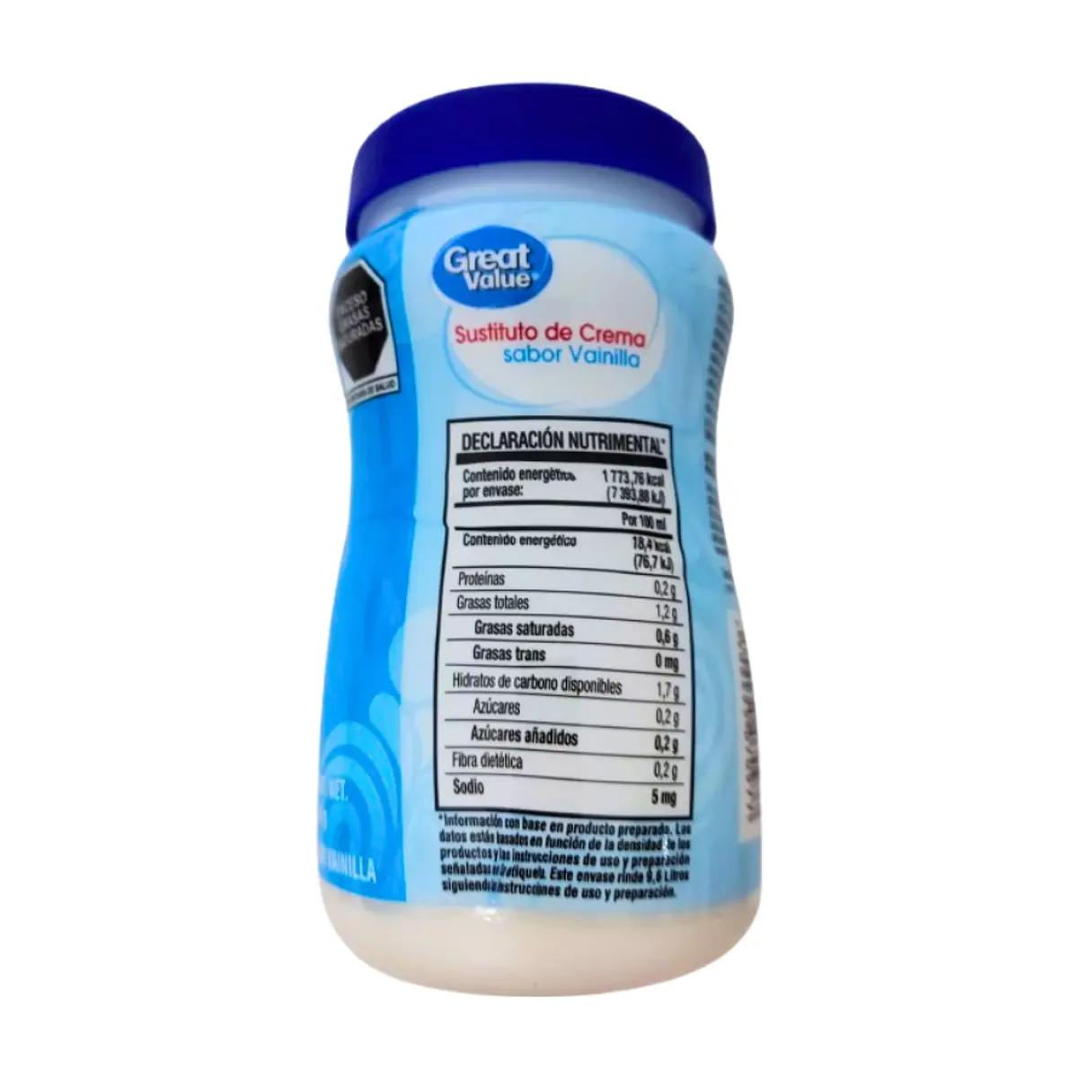 Sustituto de crema en polvo para café sabor vainilla Great Value (160 g / 5.6 oz) - Thumbnail 2