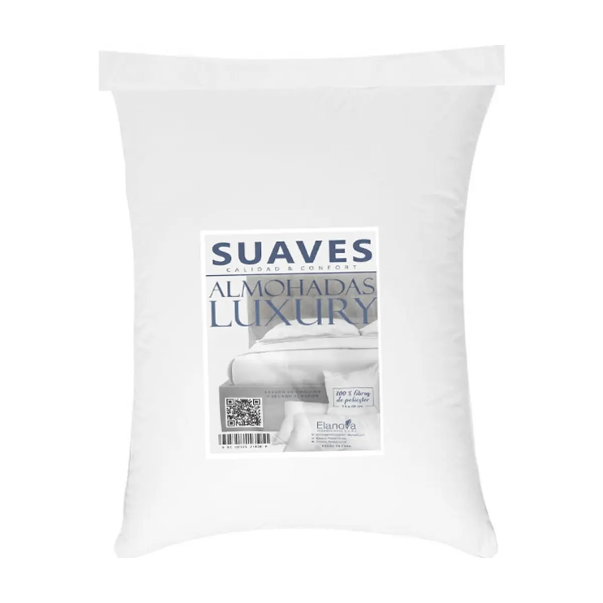 Almohada 100% fibras de poliéster color blanco 74 cm x 48 cm Luxury - Thumbnail 3