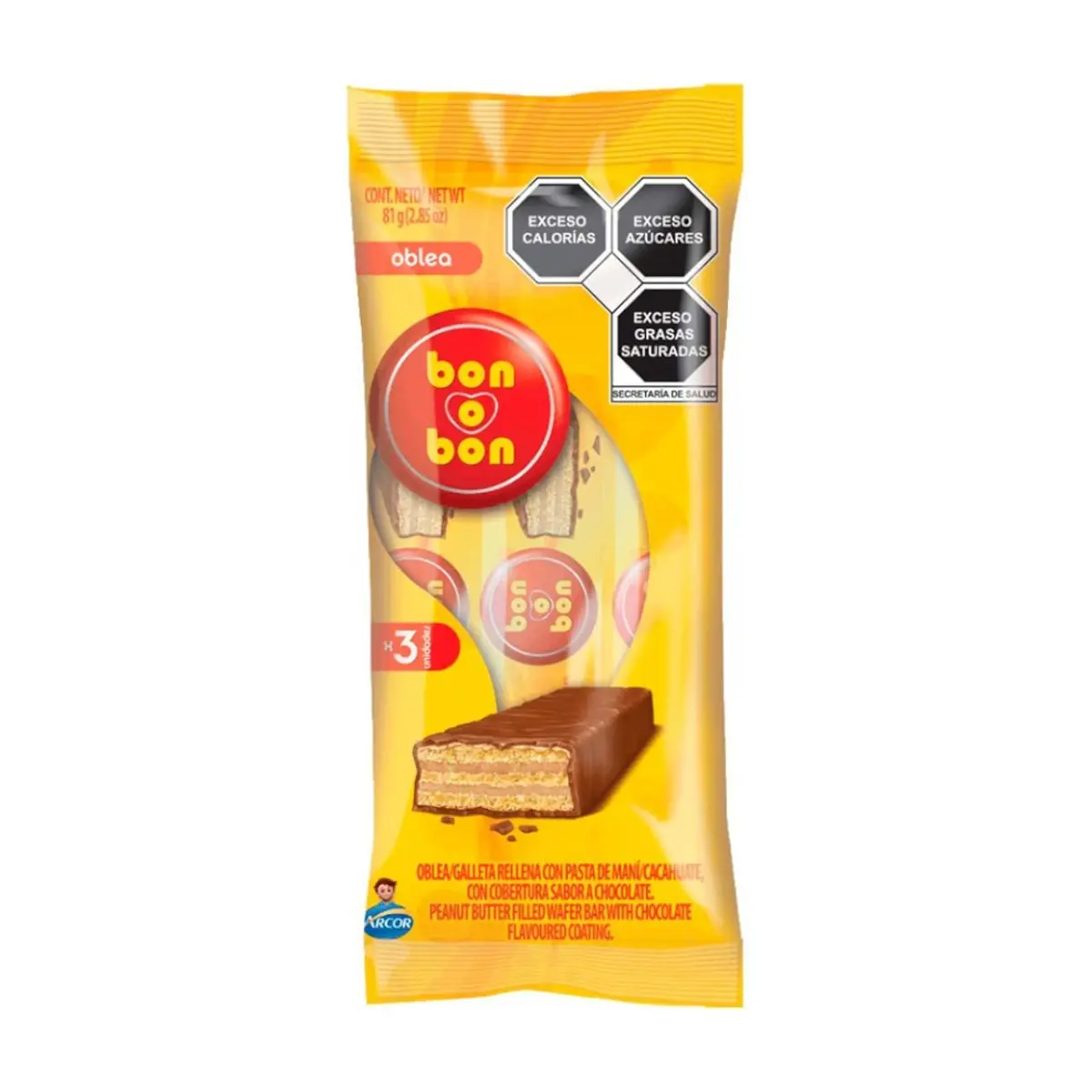 Galletas rellena con pasta de maní y cobertura de chocolate Bon o Bon (81 g / 2.85 oz)
