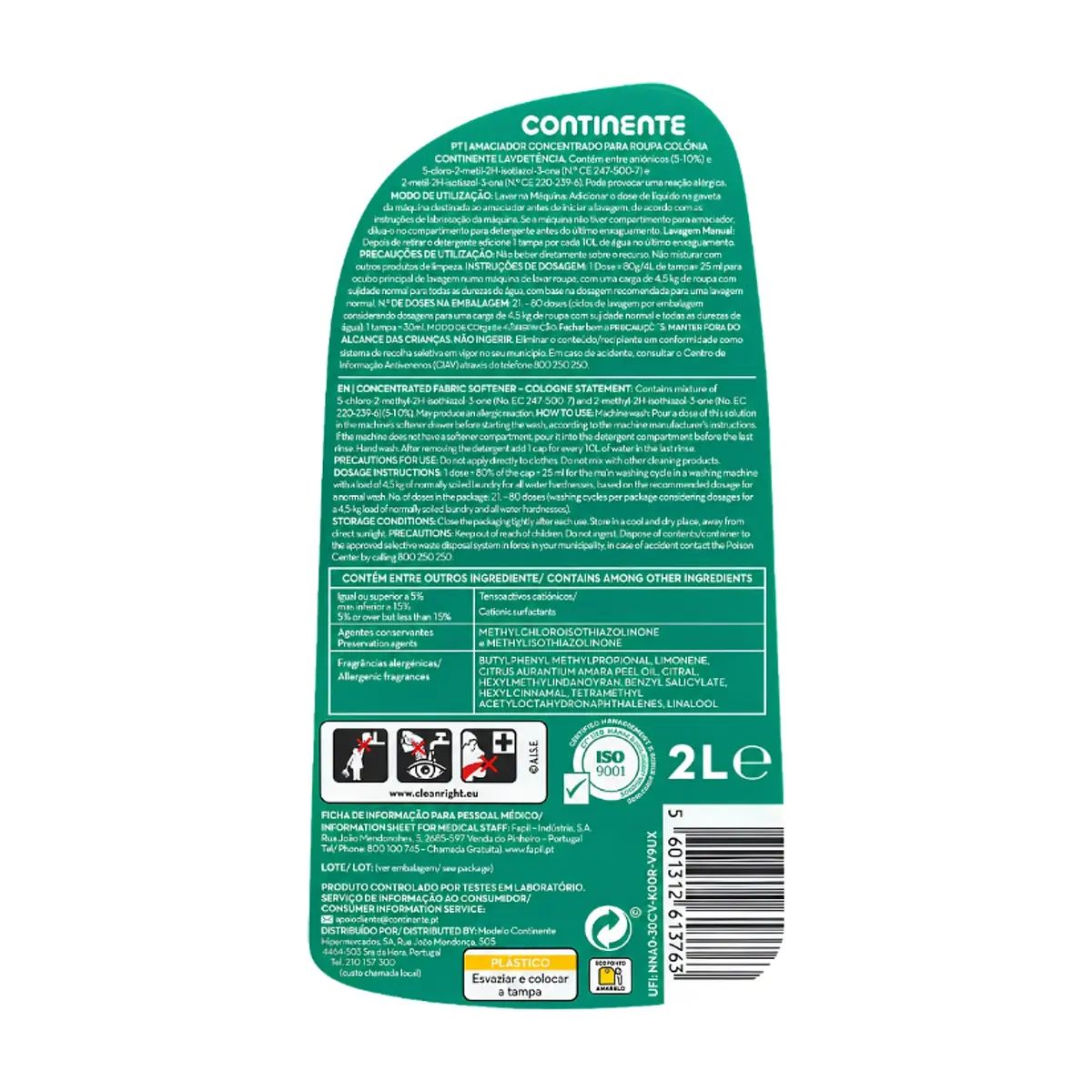 Suavizante concentrado aroma Colonia Continente (2 L / 67.6 floz) - Thumbnail 3