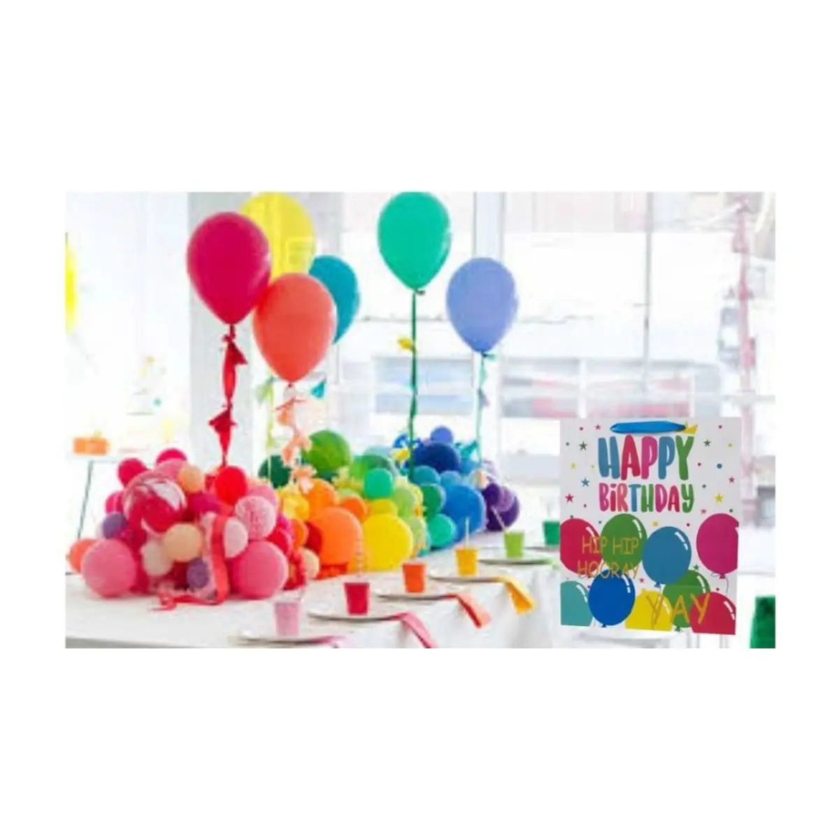 Bolsa de regalo grande con diseño de globos - Thumbnail 3