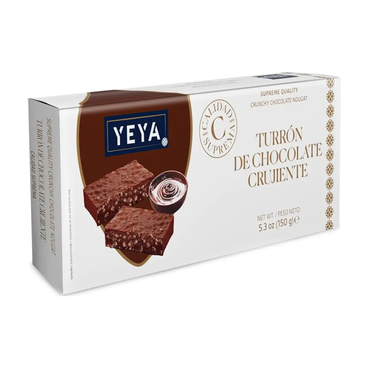 Turrón de chocolate crujiente Calidad suprema YEYA (150 g / 5.3 oz)