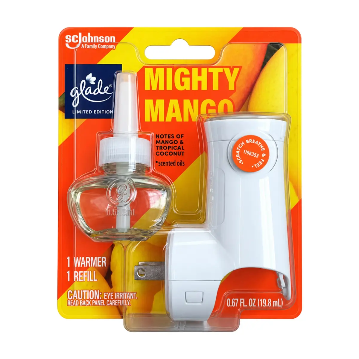 Ambientador eléctrico con aroma a mango y coco tropical Glade (19.8 ml)