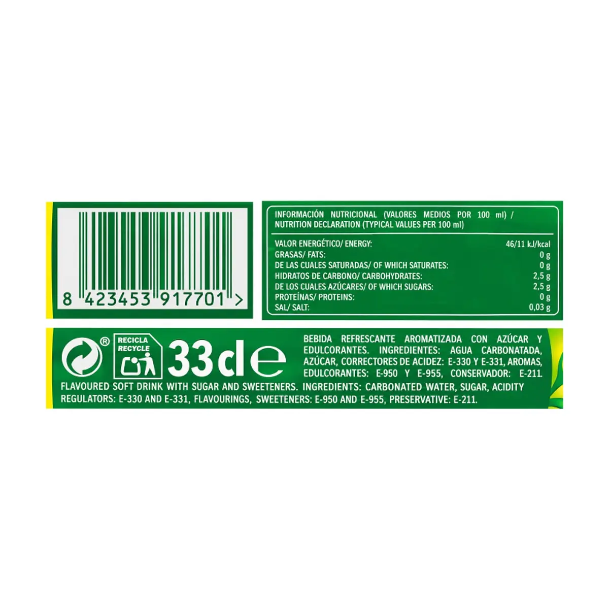 Refresco gaseado de lima-limón Tropi Loco (330 ml) - Miniatura 3