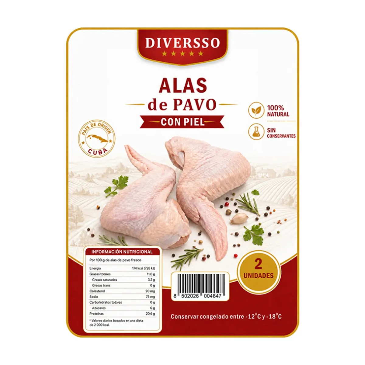 Alas de pavo con piel Diversso (454 g / 1 lb) - Thumbnail 4