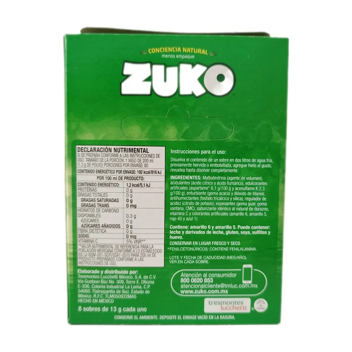 Refresco sabor durazno Zuko (12 x 8 x 13 g) - Thumbnail 4