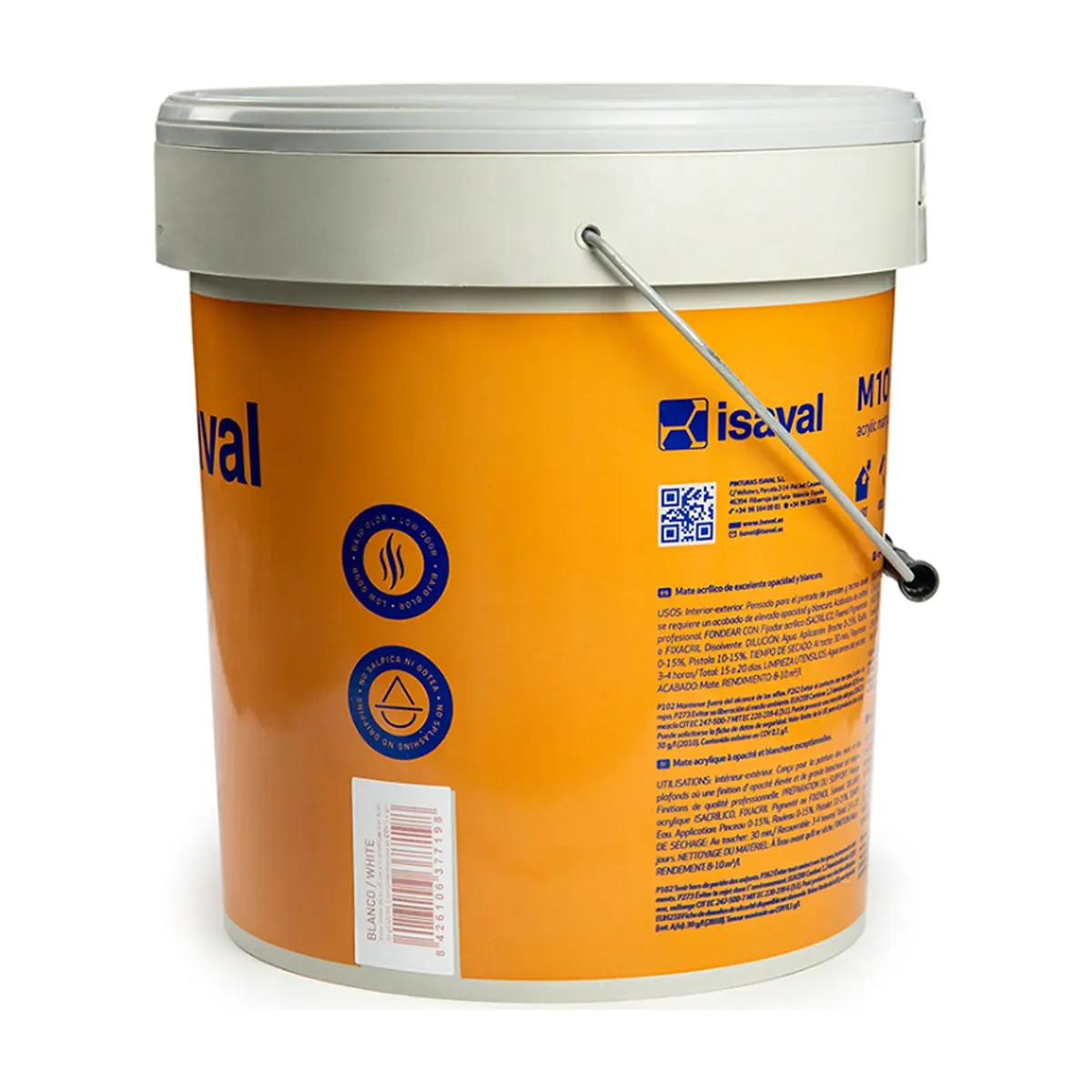 Pintura acrilica interior y exterior color blanco M - 10 extra Isaval (15 L) - Thumbnail 2