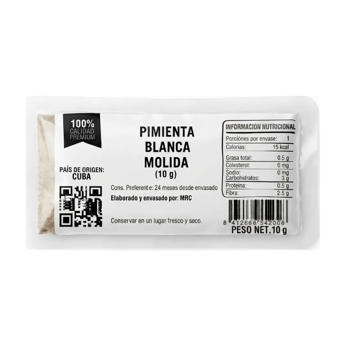 Pimienta Blanca Molida MRC (10 g)