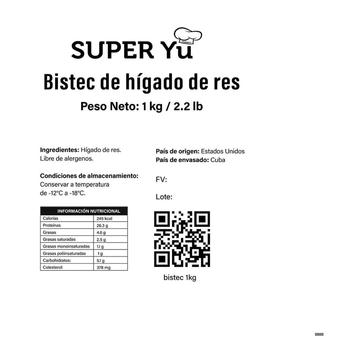 Bistec de hígado de res Super Yu (1 kg / 2.2 lb) - Thumbnail 2